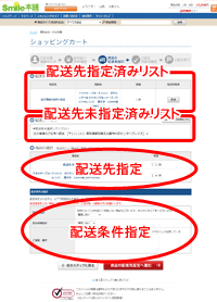 商品の配送先指定