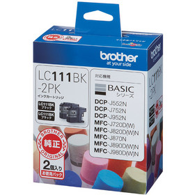 インクカートリッジ（メーカー純正品） お徳用黒2個パック (LC111BK-2PK)