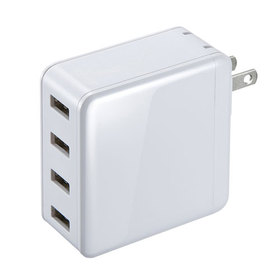 USB充電器（4ポート・合計6A・ホワイト） [ACA-IP54W]