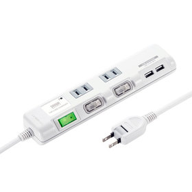 USB充電ポート付き節電タップ(面ファスナー付き) USB充電ポート付き節電タップ(面ファスナー付き)