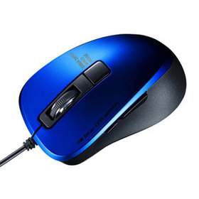 静音有線ブルーLEDマウス（5ボタン） 静音有線ブルーLEDマウス（5ボタン） (MA-BL156BL)