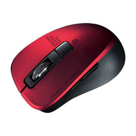 静音Bluetooth 5.0 ブルーLEDマウス（5ボタン・レッド） 静音Bluetooth 5.0 ブルーLEDマウス（5ボタン・レッド） (MA-BTBL155R)