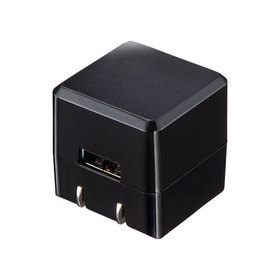 キューブ型USB充電器（1A・高耐久タイプ・ブラック） [ACA-IP70BK]