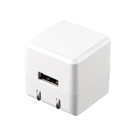 キューブ型USB充電器（1A・高耐久タイプ・ホワイト） [ACA-IP70W]