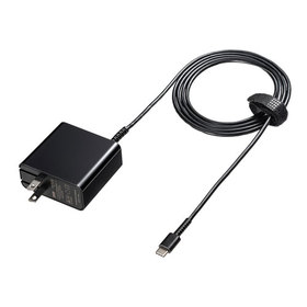 USB Power Delivery対応AC充電器（PD45W・TypeCケーブル一体型） [ACA-PD75BK]