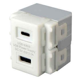 埋込USB給電用コンセント (TYPEC搭載) [TAP-KJUSB1C1W] (TAP-KJUSB1C1W)