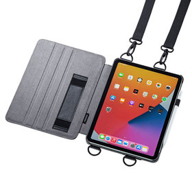 iPad Air 2020  スタンド機能付きショルダーベルトケース [PDA-IPAD1712BK]