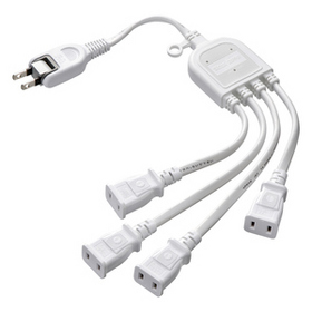 ACアダプタ専用電源延長コード （4分岐・2P・4個口・ホワイト） (TAP-EX4WN)