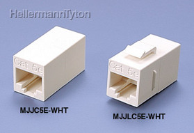 モジュラージャック（Cat5e）　中継アダプタJJ　（爪無タイプ） MJJC5E-B （黒/1個入） (MJJC5E-B)