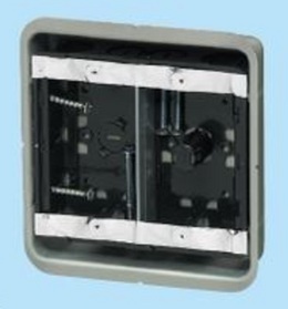 鋼製カバー付スライドボックス（センター磁石付・浅形） [SBG-2FS] (SBG-2FS)