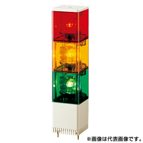 キュービックタワー小型積層回転灯（□82） 【受注生産品】KJSB-301-RYG （DC12V/赤・黄・緑/3段式）